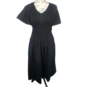 Free Assembly modest Black Cotton MIDI Dress S